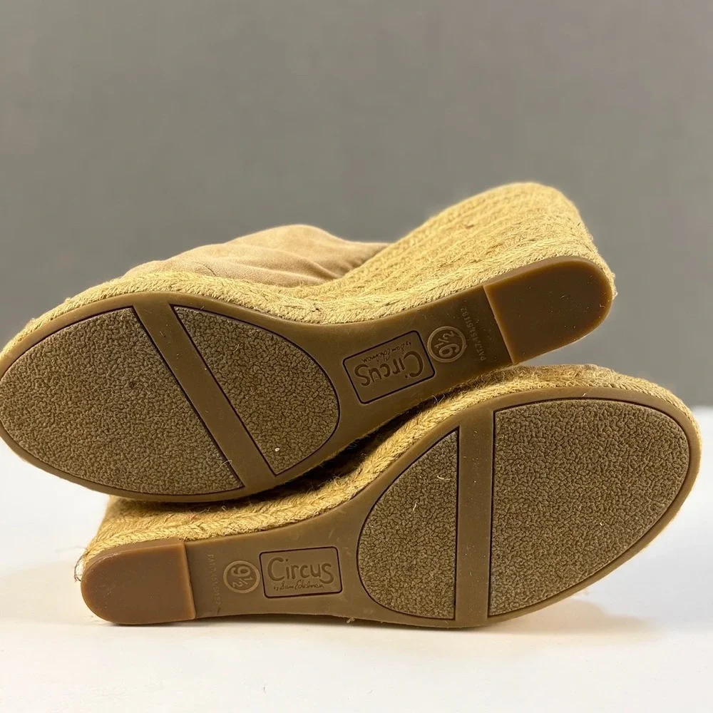 Circus by Sam‎ Edelman Women's Tan Espadrille Wedge Sandals Size 9.5